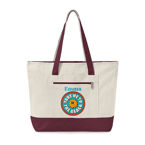 zippered tote bag